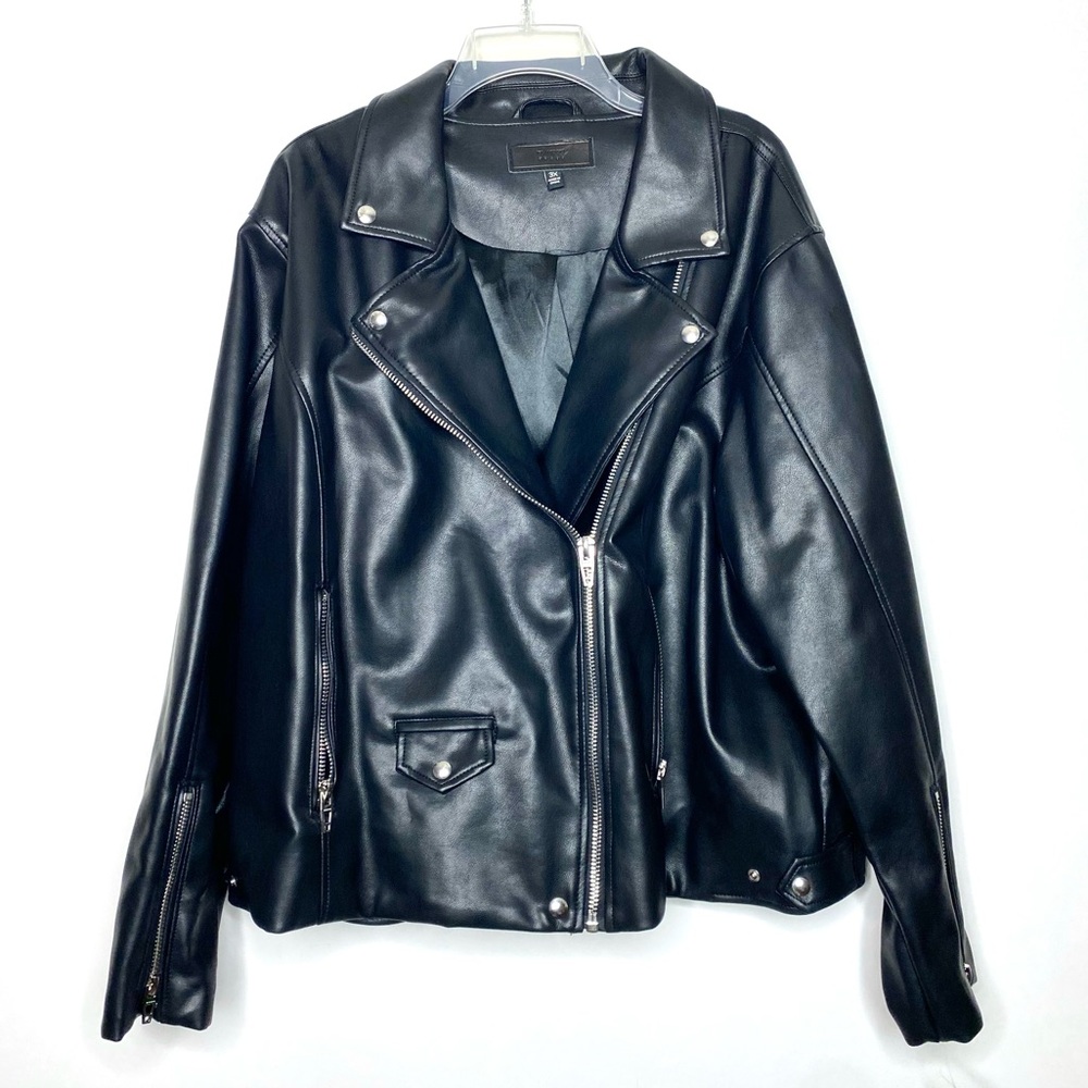 BLANK NYC Faux Leather Moto Jacket 3X NWT Black